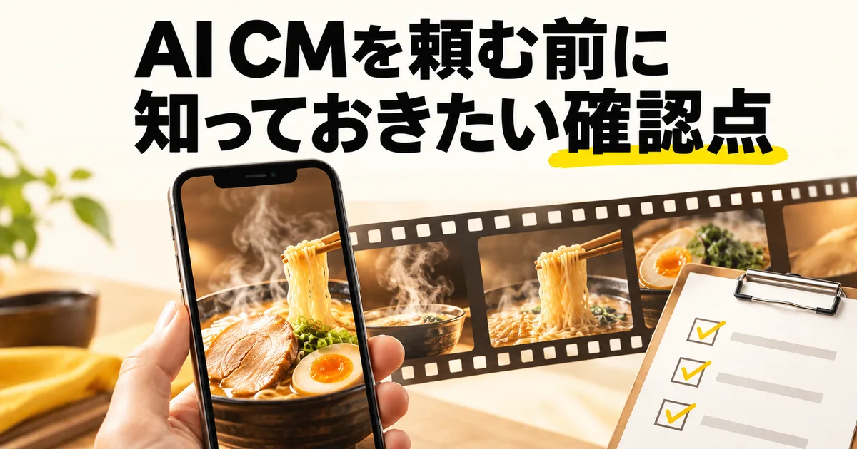 AI CM制作を依頼する前に知っておきたいこと｜作れるもの・苦手なもの・発注の確認点【2026年版】